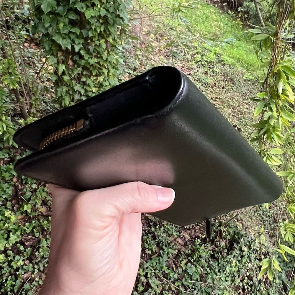 COACH Slim Wallet Credit Card Holder Black Smooth Leather w Gold Hardware - Picture 6 of 10